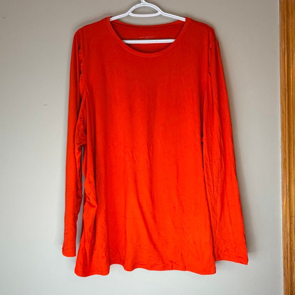 Lane Bryant Long Sleeve Tee Orange Size 26/28